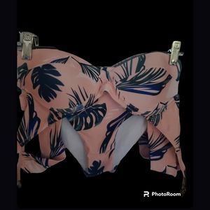 Floral Leaf Bikini💖 Sz M Pink, white, green